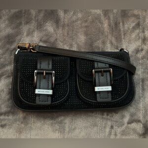 Michael Kors Zoe Embellished Suede Pouchette